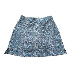 Peter Millar Skort Women M Teal Green UPF 50+ Golf Paisley Shorts Skirt Athletic